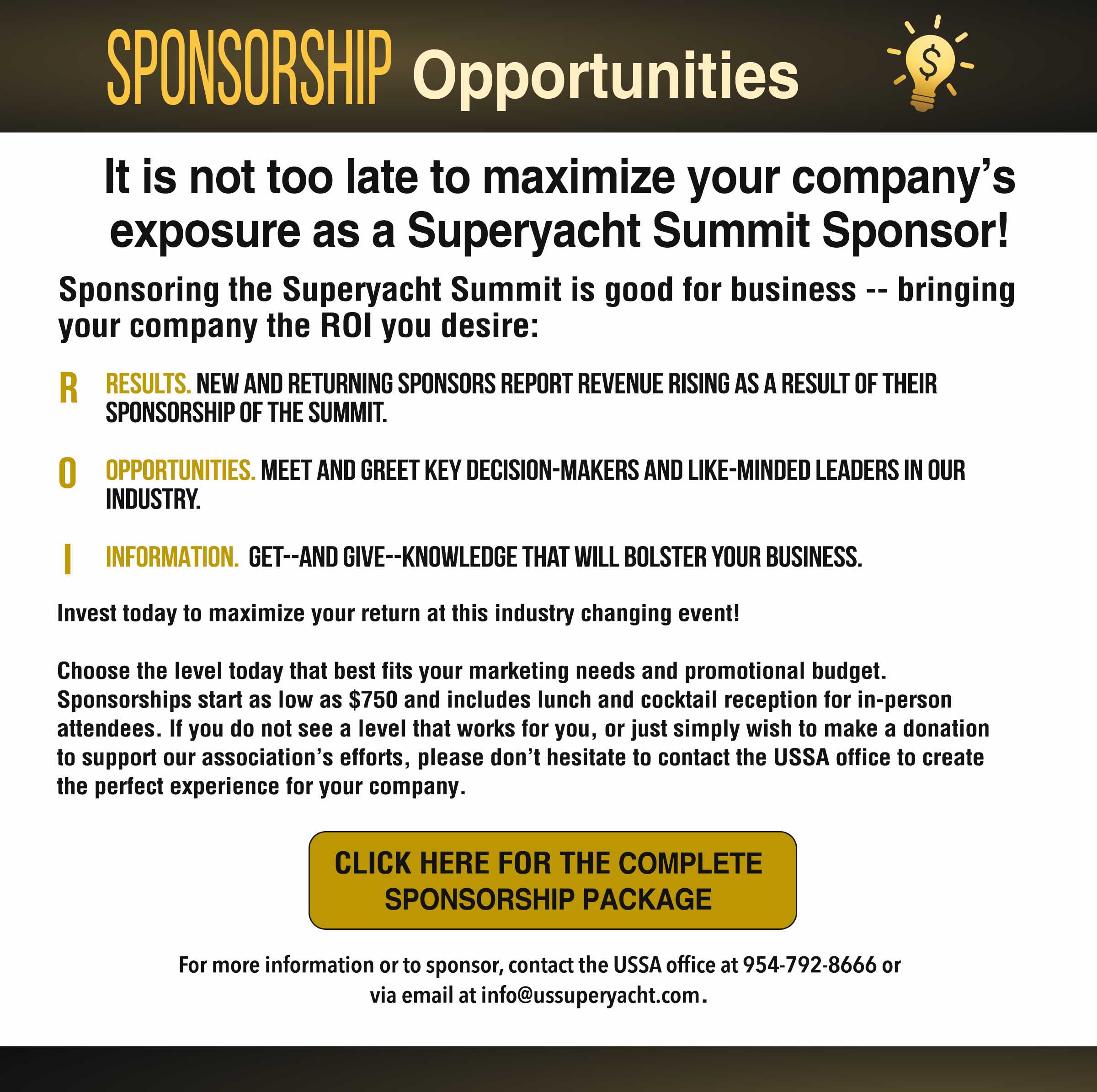 Sponsorship Opportunities info
