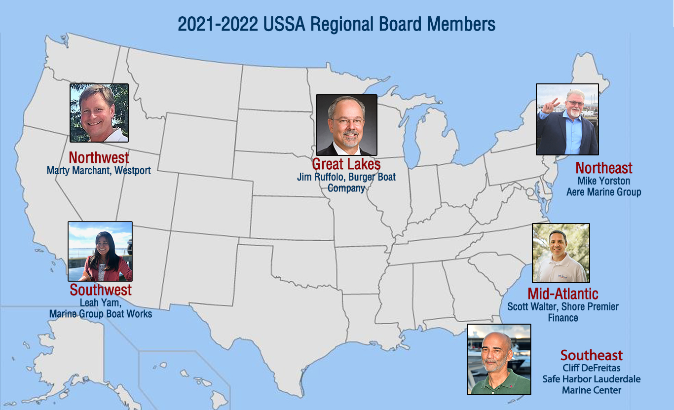 Map with regional board members