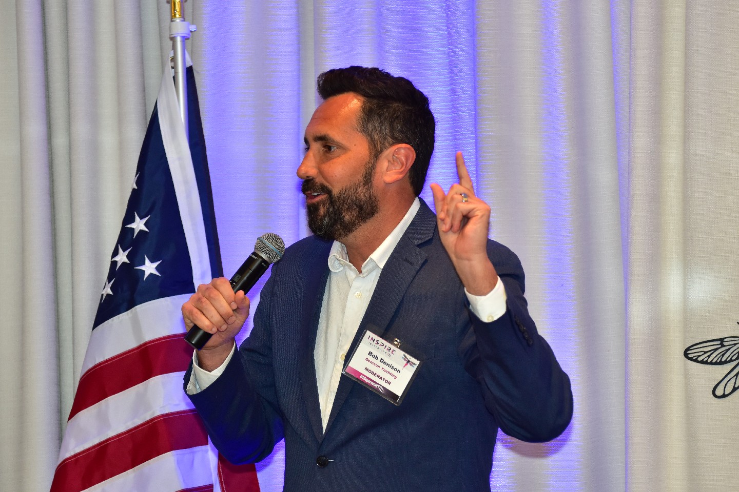 Inspire 2023 (18) Inspire 2023 moderator Bob Denison, Denison Yachts