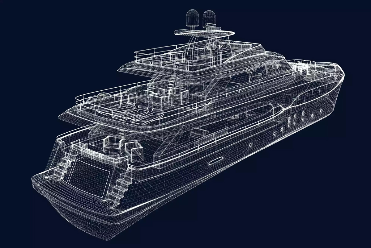 drawing of yacht