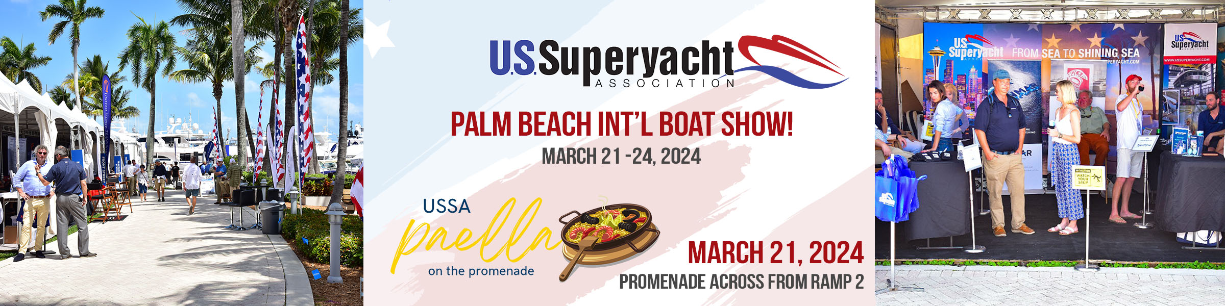 Palm Beach Boat Show header with dates